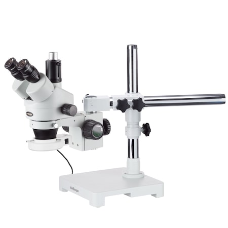 Amscope 7X-45X Boom Stand Trinocular Zoom Stereo Microscope, 54 LED Light SM-3T-54S